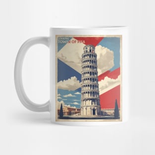 Leaning Tower of Pisa Italy Vintage Tourism Travel Poster Mug